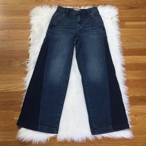 Gap Two Tone Wide Leg Flare Jeans.